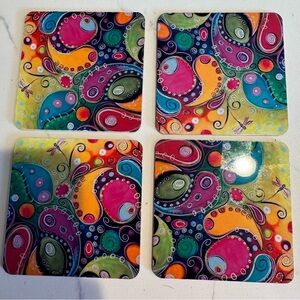 Colorful Paisley Coasters Set